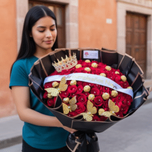 Ramo de 100 rosas con chocolates