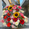 Arreglo de Abanico funeral con base octagonal