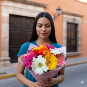 ramo de 12 gerberas de colores