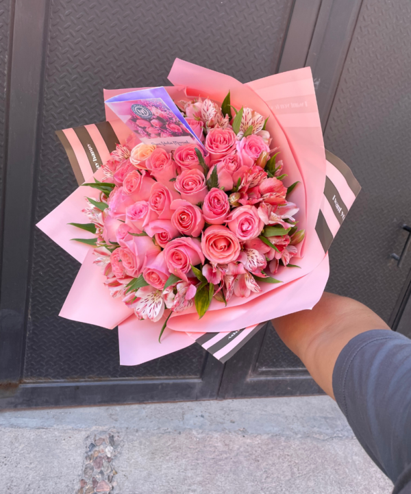 Ramo de 24 rosas rositas