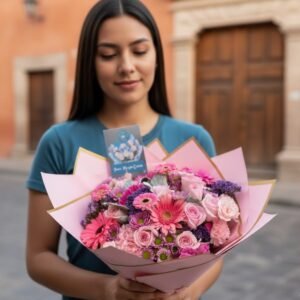 Ramo de colores morada y fishucha