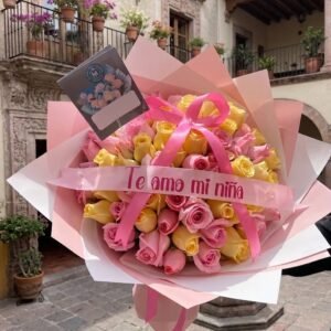 Ramo Lino Amarilla con rosita