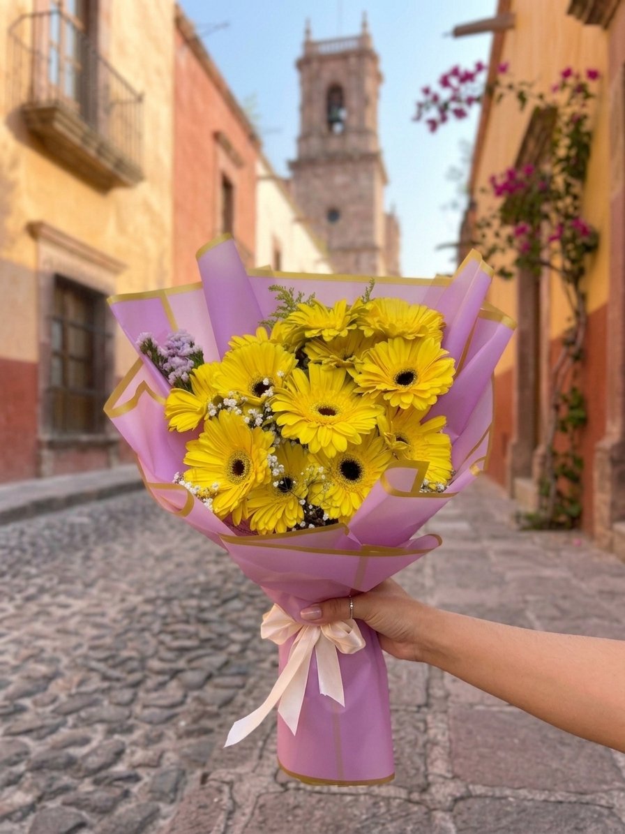 12 Gerberas Amarillas